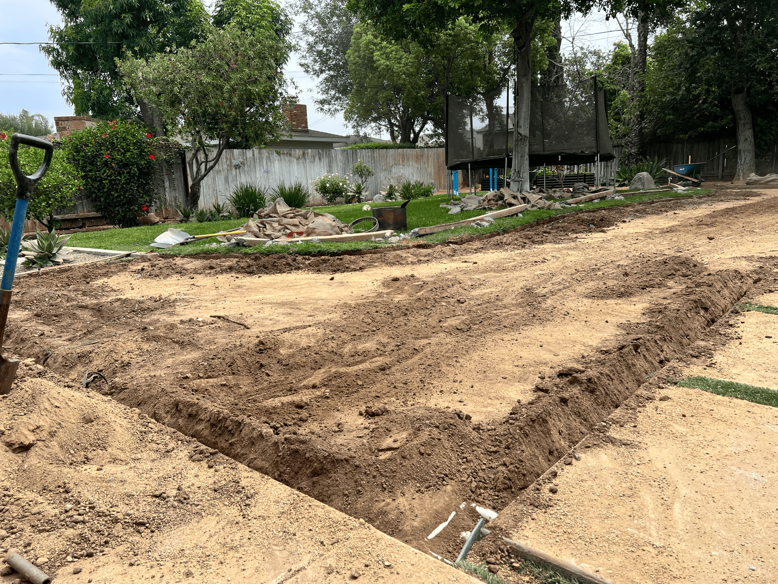 Lawn and irrigation renovation in North Tustin, CA, before