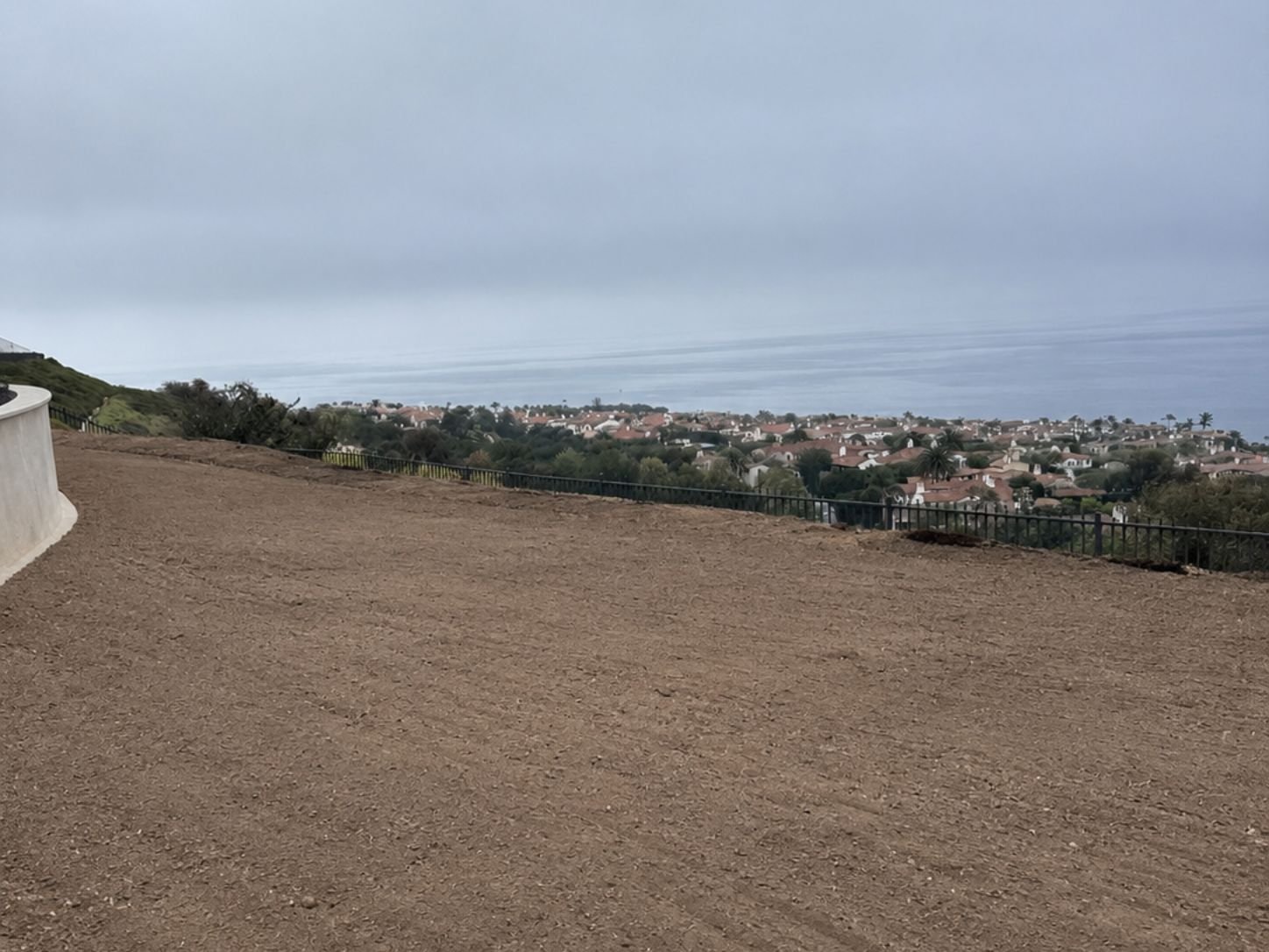 New sod installation and irrigation upgrade in Newport Beach, CA, before